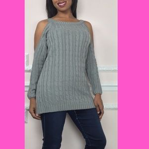 Cute Long Sweater with cut out sleeves